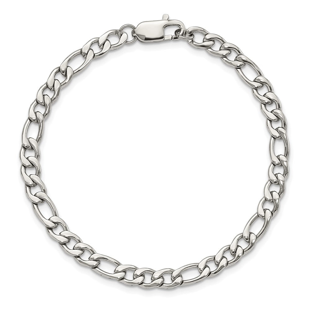 Chisel Stainless Steel Polished Figaro Bracelet