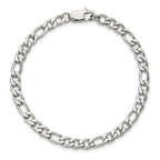 Chisel Stainless Steel Polished Figaro Bracelet