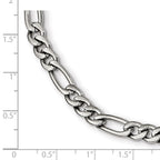 Chisel Stainless Steel Polished Figaro Bracelet