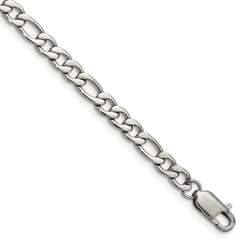 Chisel Stainless Steel Polished Figaro Bracelet