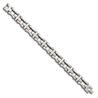 Chisel Stainless Steel Polished 8.5 inch Open Corss Link Bracelet