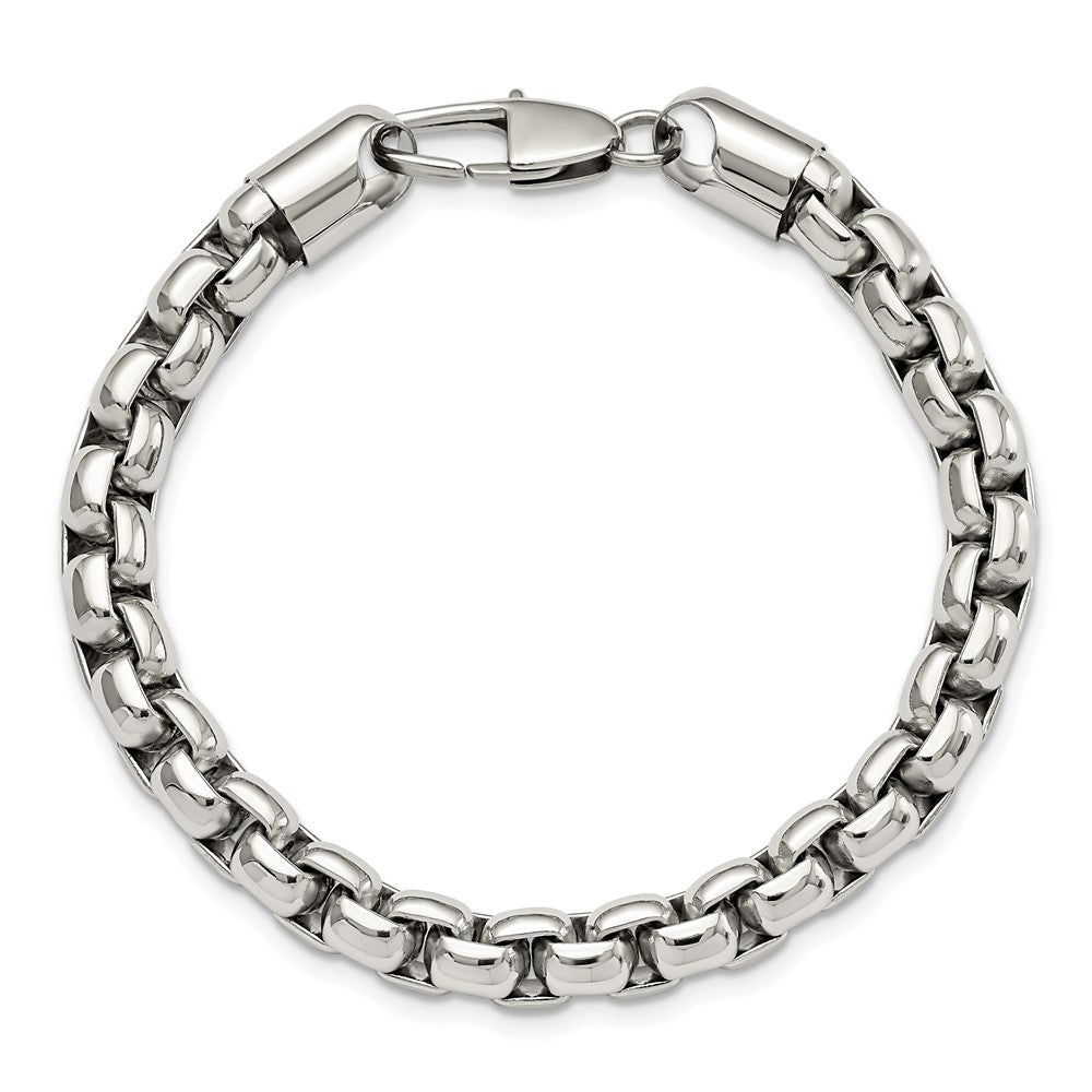 Chisel Stainless Steel Polished Rounded Box Bracelet
