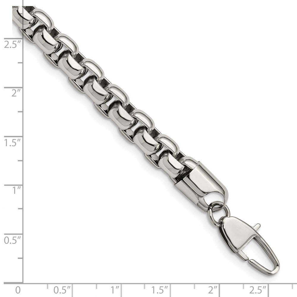 Chisel Stainless Steel Polished Rounded Box Bracelet