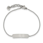 Stainless Steel Polished 7in w/1 inch ext. ID Bracelet
