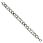Chisel Stainless Steel Polished and Textured Link Bracelet