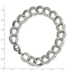 Chisel Stainless Steel Polished and Textured Link Bracelet