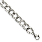 Chisel Stainless Steel Polished and Textured Link Bracelet