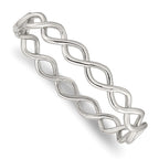 Chisel Stainless Steel Polished Criss Cross Hinged Bangle