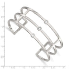 Stainless Steel Polished CZ Cuff Bangle