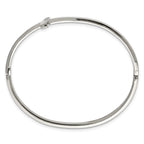 Chisel Stainless Steel Polished Sideways Cross Hinged Bangle