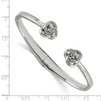 Chisel Stainless Steel Polished Knot Hinged Cuff Bangle