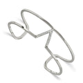 Stainless Steel Polished w/ Preciosa Crystal V shape Bangle