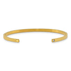 Chisel Stainless Steel Polished and Enameled Yellow IP-plated with Crystal LOVE YOU TO THE MOON AND BACK 3mm Cuff Bangle