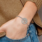 Chisel Stainless Steel Polished with Preciosa Crystal Tree of Life Adjustable Bracelet