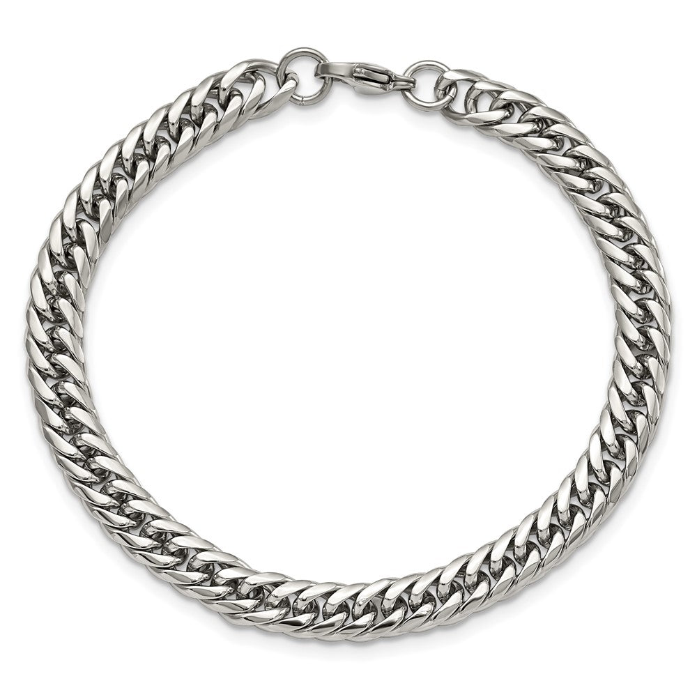 Chisel Stainless Steel Polished Double Curb Chain Bracelet