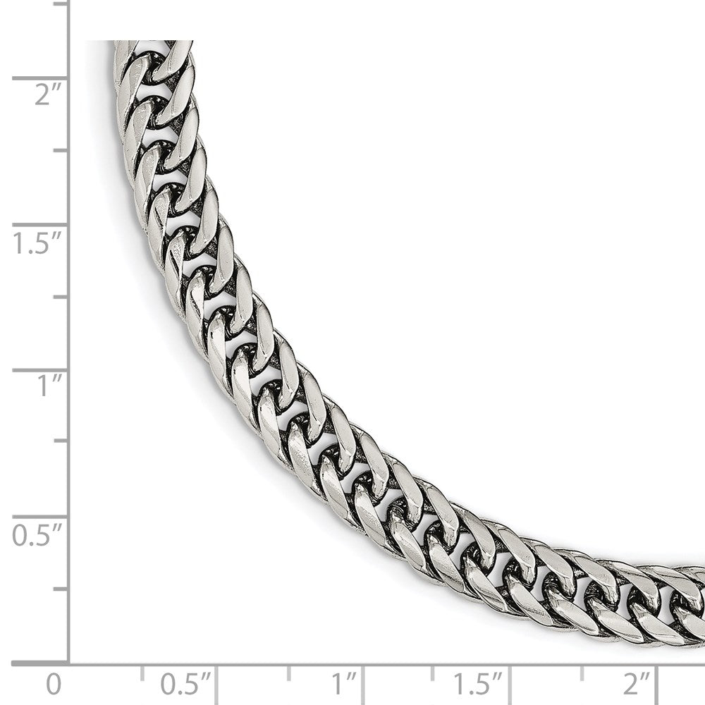 Chisel Stainless Steel Polished Double Curb Chain Bracelet