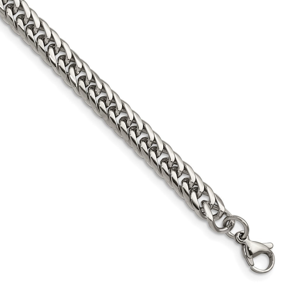 Chisel Stainless Steel Polished Double Curb Chain Bracelet