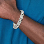 Stainless Steel Brushed with CZ 8.5in Bracelet