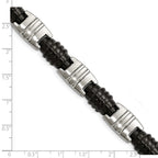 Stainless Steel Brushed and Polished Black IP-plated 8.25in Bracelet