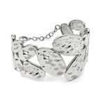 Stainless Steel Polished & Hammered w/1.5in ext. Bangle Bracelet