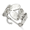 Stainless Steel Polished & Hammered w/1.5in ext. Bangle Bracelet