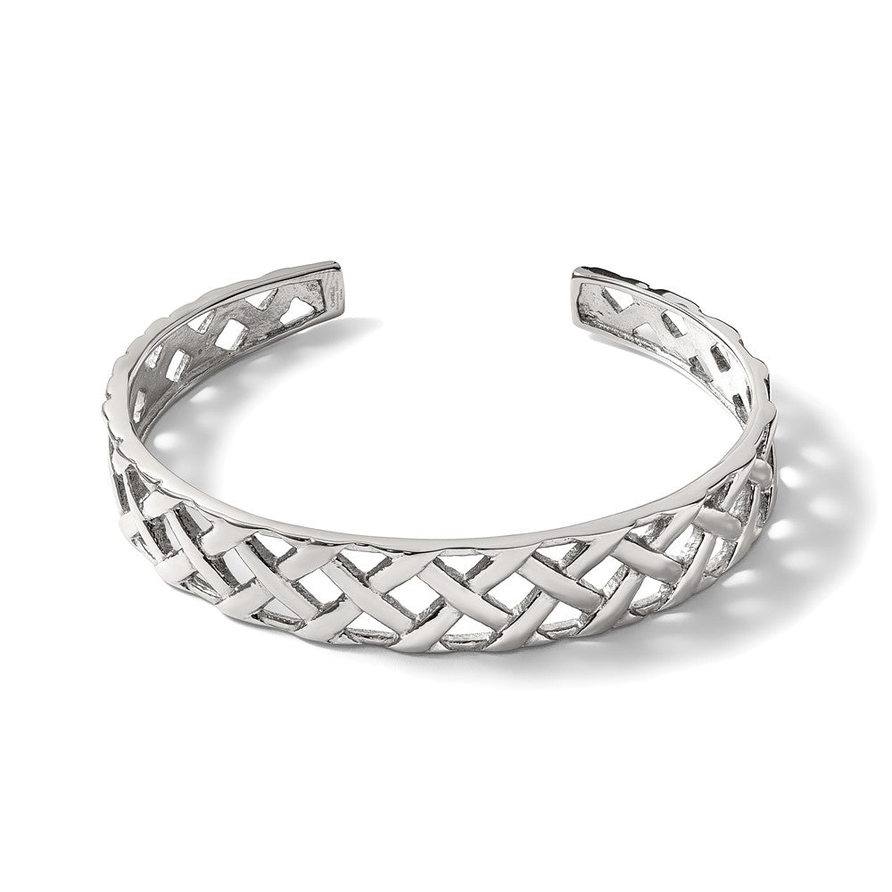 Chisel Stainless Steel Polished Weave Design Bangle