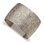 Stainless Steel Polished Textured 4.50mm Cuff Bangle