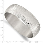 Stainless Steel Brushed and Polished Hammered Bangle