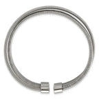 Stainless Steel Polished and Textured Moveable Cuff Bracelet