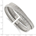Stainless Steel Polished and Textured Moveable Cuff Bracelet
