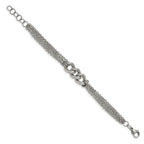 Stainless Steel Polished Oval Multi Chain 6.5in w/1in ext. Bracelet