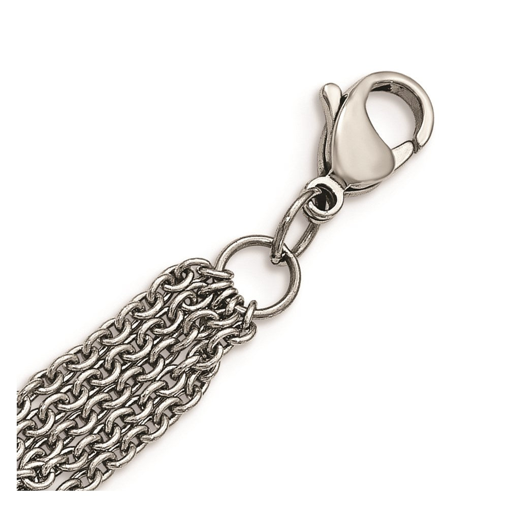 Stainless Steel Polished Oval Multi Chain 6.5in w/1in ext. Bracelet