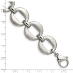 Chisel Stainless Steel Polished and Brushed 7.5 inch Open Link Bracelet with .5 inch Extension