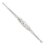Stainless Steel Polished and Textured w/1in ext.7in Bracelet