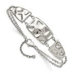 Stainless Steel Polished and Textured w/1in ext.7in Bracelet
