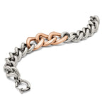 Stainless Steel Polished Rose IP-plated 7.5in Bracelet