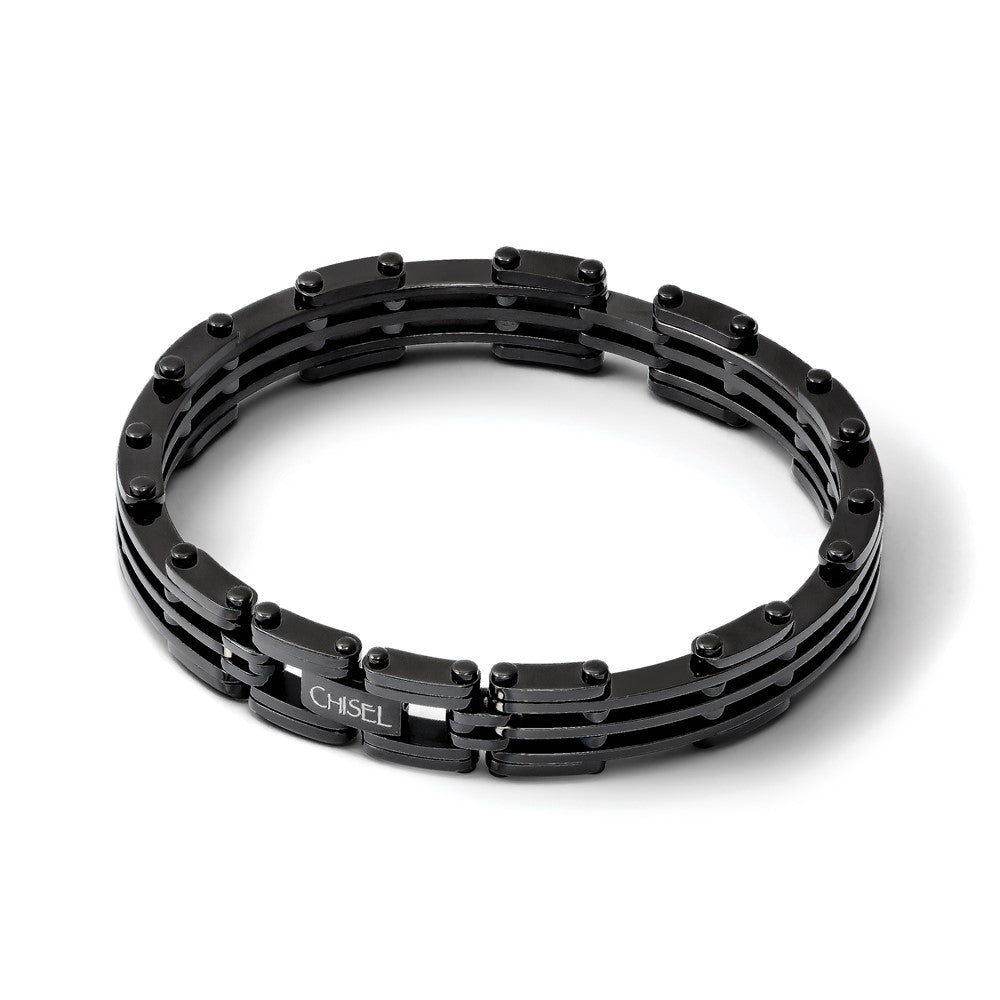 Stainless Steel Polished Black IP-plated Bracelet