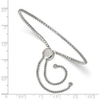 Chisel Stainless Steel Polished CZ Adjustable Bracelet