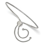Chisel Stainless Steel Polished CZ Adjustable Bracelet
