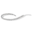 Chisel Stainless Steel Polished Round CZ Link 7 inch Bracelet with 1 inch Extension