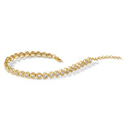 Chisel Stainless Steel Polished Yellow IP-plated Round CZ Link 7 inch Bracelet with 1 inch Extension