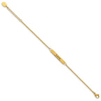 Chisel Stainless Steel Polished Yellow IP-plated with CZ LOVE DREAM LAUGH Enjoy the little things Bracelet with Extension