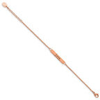 Chisel Stainless Steel Polished Rose IP-plated with CZ LOVE DREAM LAUGH Enjoy the little things Bracelet with Extension