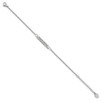 Chisel Stainless Steel Polished with CZ LOVE DREAM LAUGH Enjoy the little things Bracelet with Extension