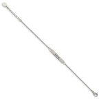 Chisel Stainless Steel Polished with CZ LOVE DREAM LAUGH Enjoy the little things Bracelet with Extension