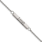 Chisel Stainless Steel Polished with CZ LOVE DREAM LAUGH Enjoy the little things Bracelet with Extension