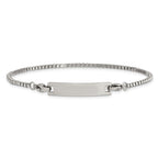 Chisel Stainless Steel Polished Box Chain with Removeable ID Plate 8.5 inch Bracelet