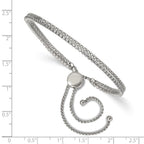 Chisel Stainless Steel Polished with CZ 2 Strand Adjustable Bracelet