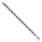 Chisel Stainless Steel Polished and Textured Fancy Rope Bracelet