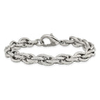 Chisel Stainless Steel Polished and Textured Fancy Rope Bracelet